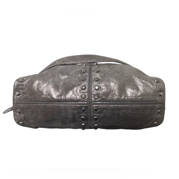 Michael Kors Aster Studded Snap Bag Metallic Gray - Picture 6 of 13